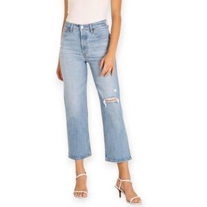 Levi's Ribcage Straight Jeans Premium Denim In Tango Fade Light Wash Size 27